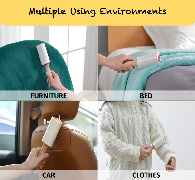 HapChron Lint Rollers Extra Sticky for Pet Hair [800 Sheets/4 Handles], Lint Remover Go Beyond Animal Fur, Dust and Other Dirt, Dog & Cat Hair Remover Rollers for Clothes, Furniture, Carpet, Car - Image 4
